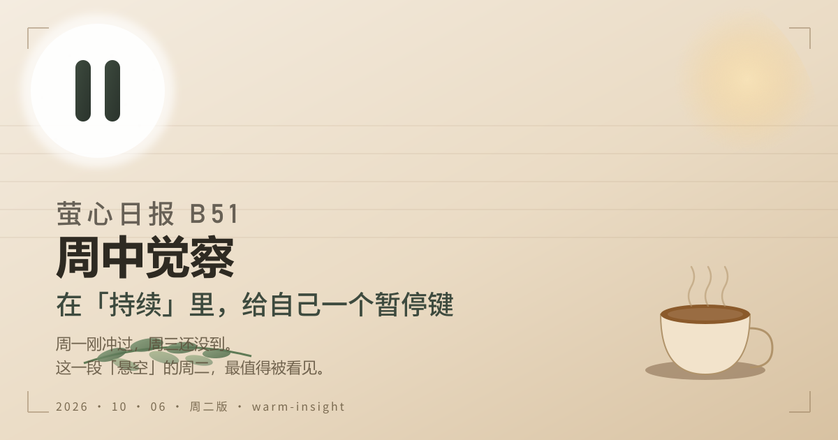 萤心日报 B51 周中觉察氛围图